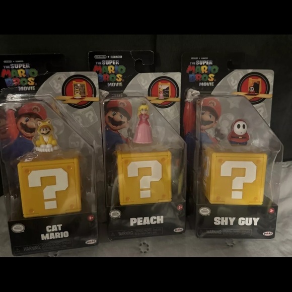 JAKKS Super Mario Bros. Movie Mini Figures with Question Block NEW - Picture 1 of 2